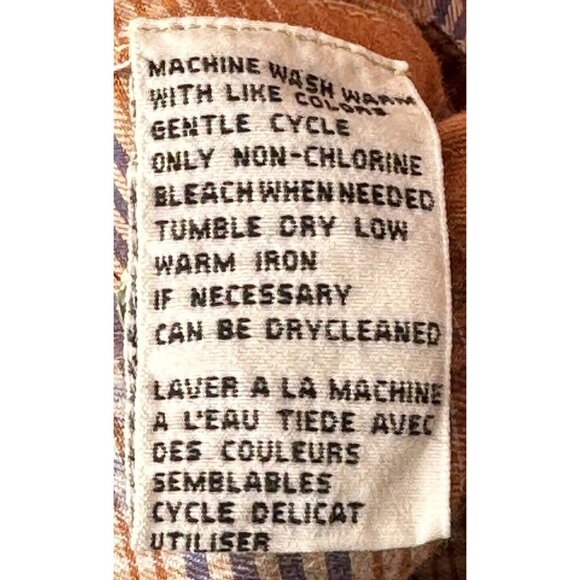 Tommy Bahama Mens Shirt Button Up Long Sleeve Casual Orange Blue Plaid X-Large - Picture 8 of 13